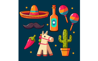 Elements Collection Mexico Icon Illustration