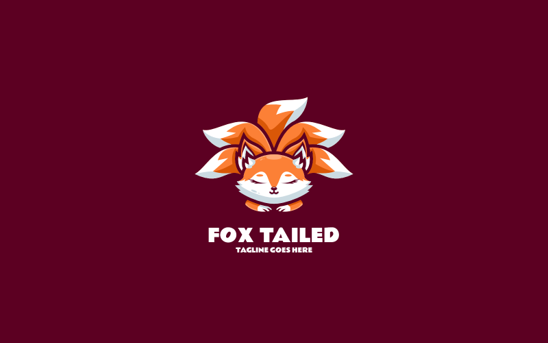 Fox Tailed Mascot Cartoon Logo Logo Template