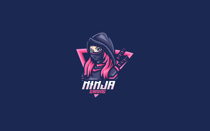 Ninja Girl E- Sport and Sport Logo 3 Logo Template