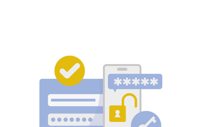 Recovery of username and password for account Vector Graphic