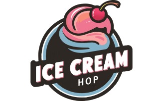 A vibrant ice cream shop logo