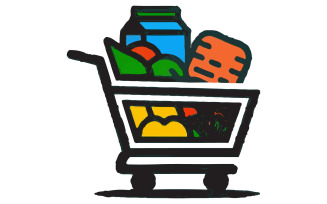 An illustration vector art of a logo for a supermarket