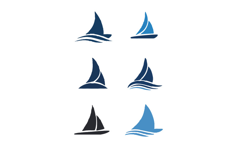 boats logos silhouette vector art illustration Illustration