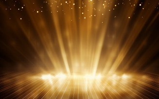 gold lights rays scene background. golden light