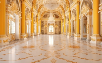 interior view of luxury mirror room or hall decorated