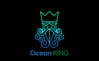 Ocean King Logo & Octopus King Logo