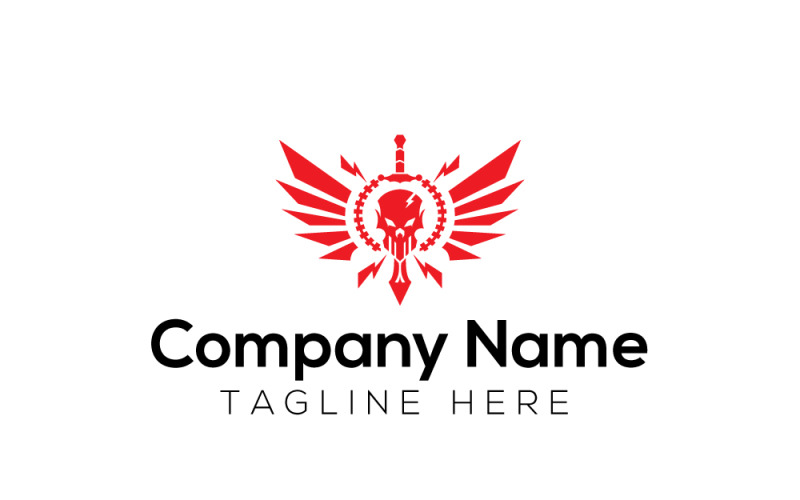 Dark Victory & Dark Skull Wing Logo Logo Template