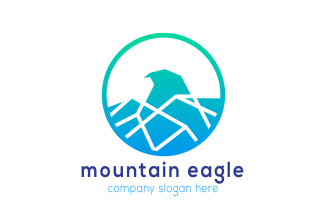 Mountain Eagle Logo Design Template