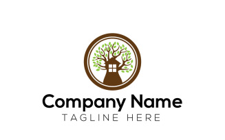 Tree House Logo Design Template 2