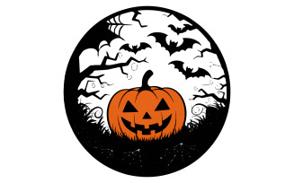 A Halloween pumpkin silhouette art illustration