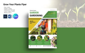 Gardening Service Flyer Template. Word & Psd