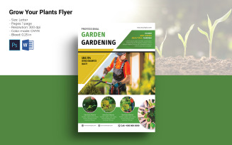 Gardening Service Flyer Template. Word & Psd