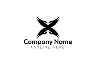 X Phoenix & Letter X Wing Logo Design Template