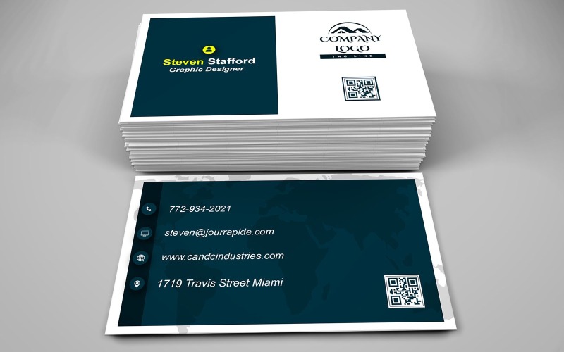 Business Card Template - E-card Template with Customizable Designs - 563 Corporate Identity