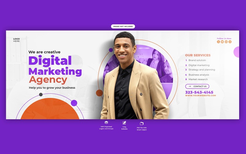 Digital Marketing Agency Banner Cover Template Design Social Media