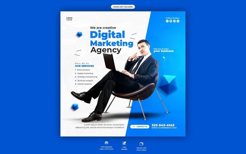 Digital Marketing Agency Banner Cover Template Social Media