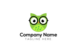 Geek Owl Logo Design template