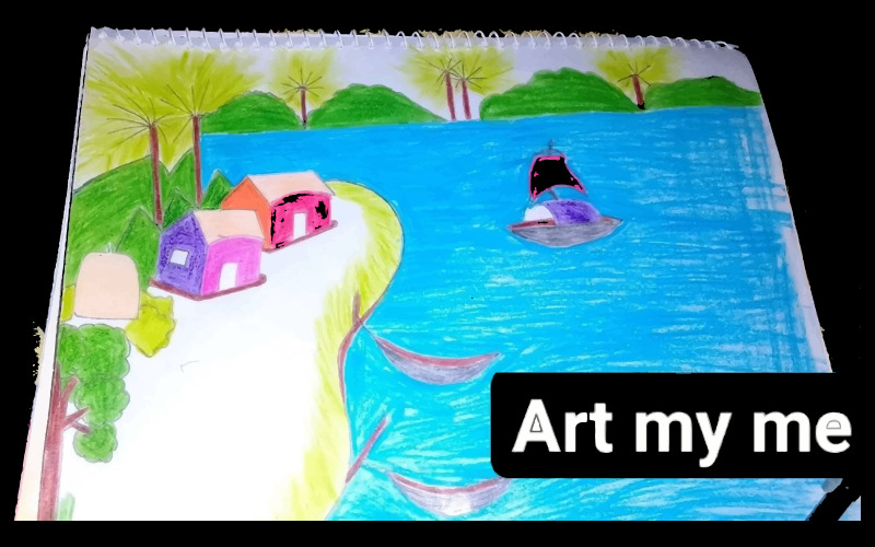 Hand drawing nature picture art Illustration