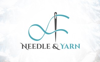 Letter A Needle and Yarn Thread Logo Design