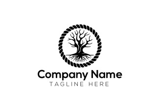 Rope Tree Logo Design Template 2