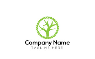 Rope Tree Logo Design template