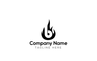 B Flame Logo Design Template