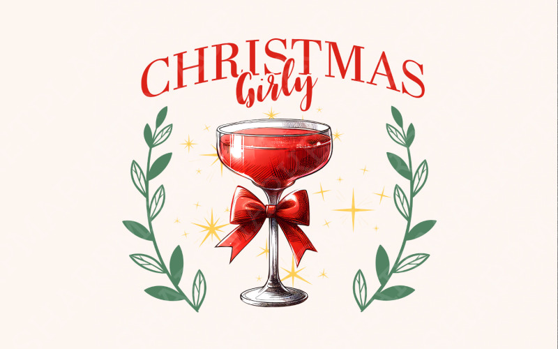 Christmas Girly png, Christmas Coquette Bow png, Christmas Girly png, Aesthetic png, Merry Illustration