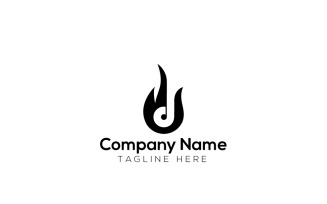 D Flame Logo Design Template