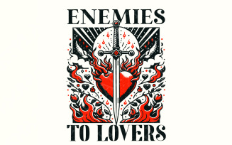 Enemies to Lovers Book Club PNG, Bookish png, Reading PNG, Book Lover png, Romance Reader, Dark