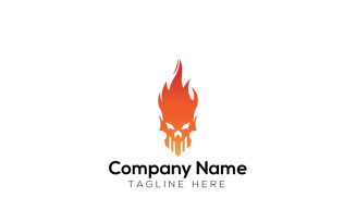 Fire Skull & Burn Skull Logo Design Template