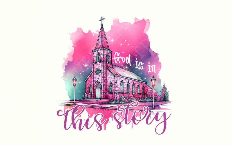 God is in This Story PNG, Christian Png, Religious Quote png, Faith Png, Bible Verse png, Self Care Illustration