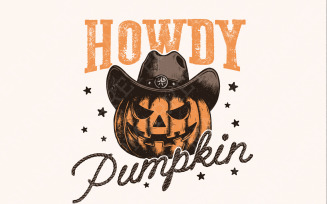 Howdy Pumpkin Western Fall PNG, Halloween png, Autumn Sublimation, Trendy Fall Pumpkin PNG,