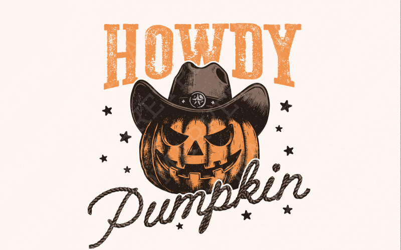 Howdy Pumpkin Western Fall PNG, Halloween png, Autumn Sublimation, Trendy Fall Pumpkin PNG, Illustration