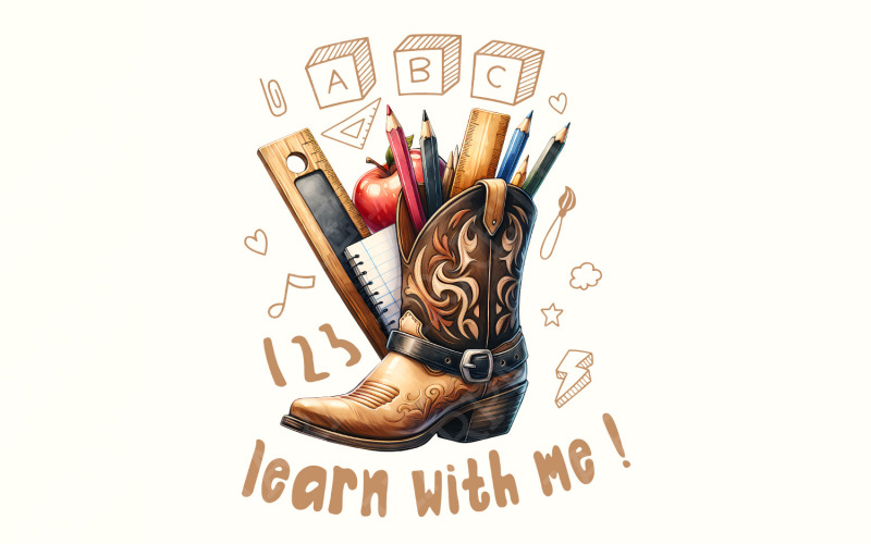 Western Back To School PNG, Western Teacher png, Teacher Design PNG, Girl Back To School png, Illustration