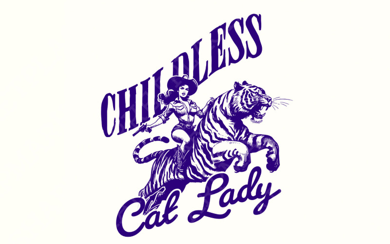 Childless Cat Lady Png, Cat Ladies Vote Png, Vote Blue Png, Vote For Madam President, Proud Cat Illustration