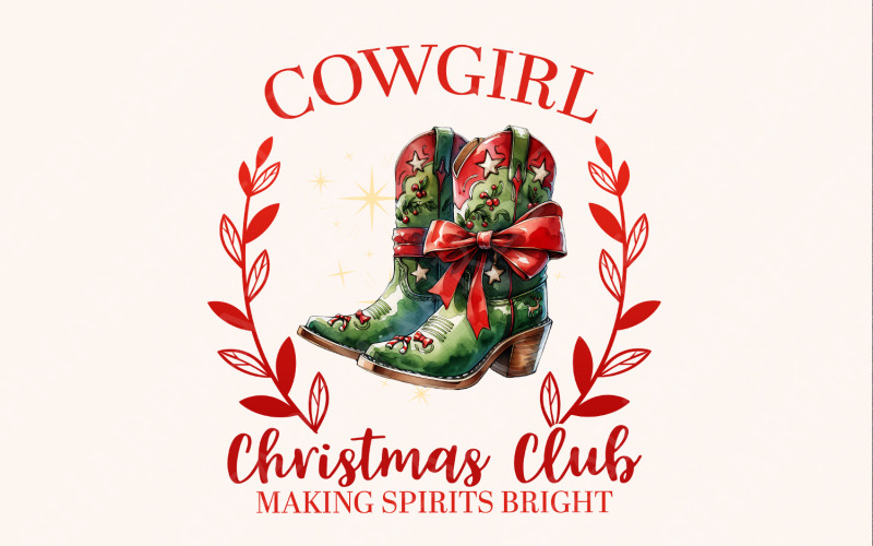 Cowgirl Christmas PNG, Retro Christmas PNG, Merry Christmas png, Christmas Shirt PNG, Christmas Illustration