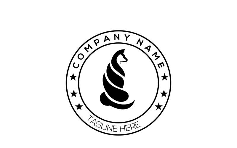 Curve Dog Logo & Emblem Dog Logo Design Template Logo Template