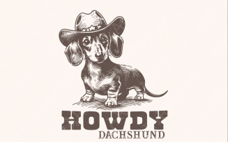 Howdy Dachshund Png, Western Dachshund, Dachshund Lover, Dachshund Cowboy, Dog Lover Png, Dachshund