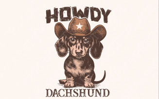 Howdy Dachshund Png, Western Dachshund Lover, Dachshund Cowboy, Dog Lover Png, Dachshund Mom Gift,