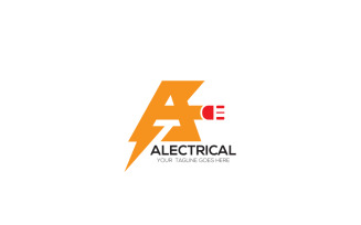 Letter A Electrical Logo Design Template