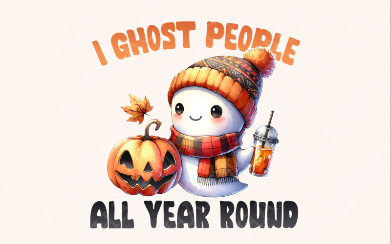 Retro Ghost I Halloween PNG, Ghost PNG, Pumpkin Spice png, Trending Ghost PNG, Cute Ghost png, Illustration