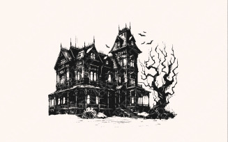 Spooky Halloween Haunted House Png, Retro Fall Sublimation, Haunted Mansion png Files, Halloween