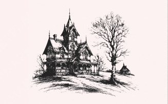 Spooky Halloween House Png, Retro Fall Sublimation, Haunted Mansion png Files, Halloween Shirt Png,