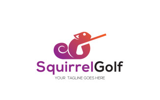 Squirrel Golf Logo Design Template