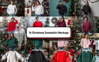 Christmas Gildan 18000 Mockup Bundle