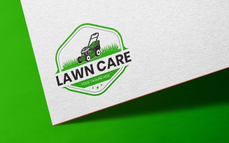 Lawn mower logo design for lawn care or gardening service