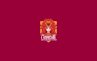 Lion Girl E- Sport and Sport Logo