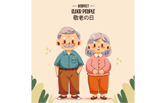 Respect for the Aged Day Illustration