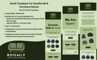 Roomly HTML Email Template – Perfect For Handicraft Business & Furniture Stores