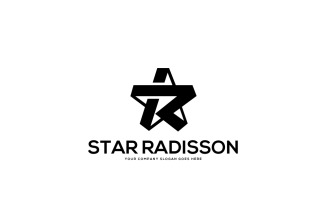 Star R Letter Logo Design Template